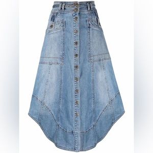 ULLA JOHNSON 
High-Waisted Denim Skirt - Blue